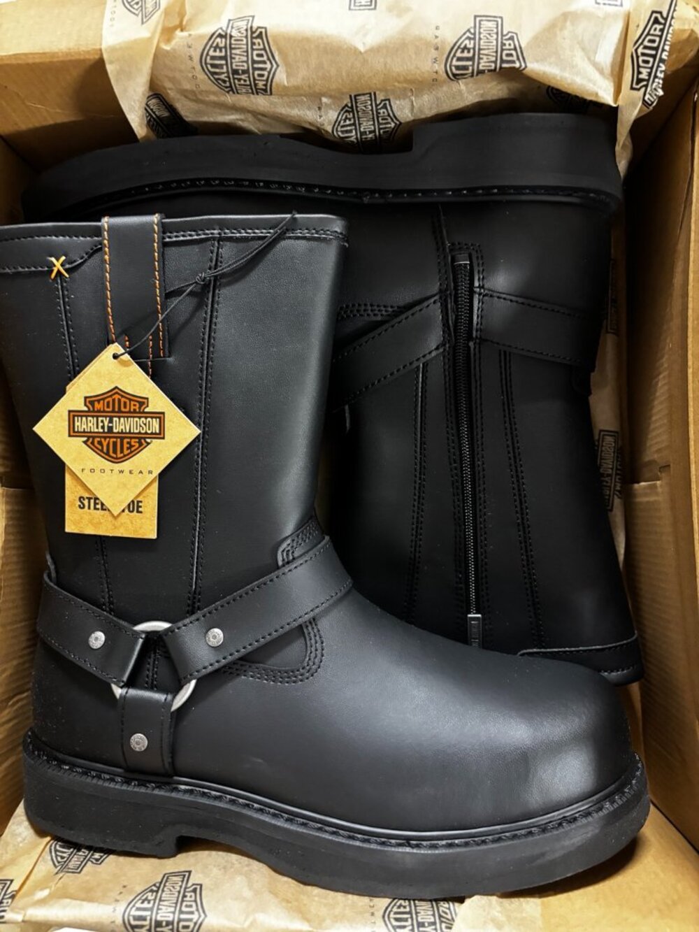 Harley-Davidson Bill Steel Toe Men’s Motorcycle Boots Black Size 9.5
